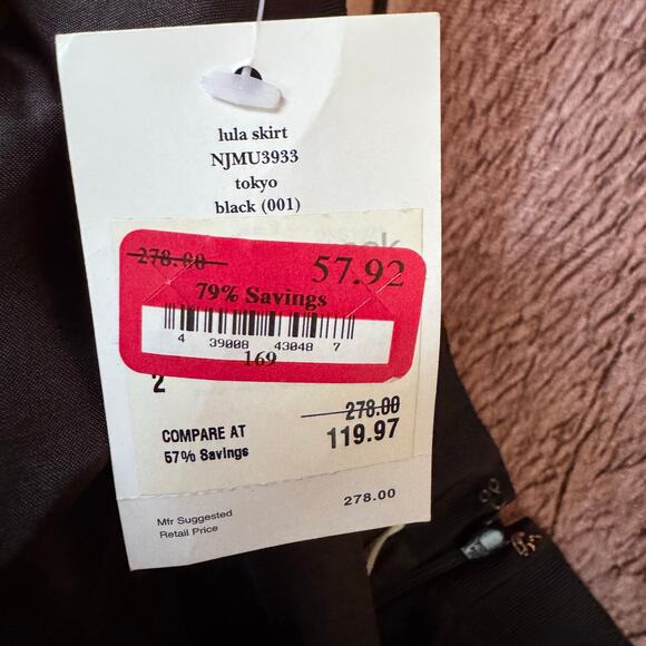 Kate Spade Lula Skirt Black A-Line Cotton Silk Blend High Waist Flare Size 2 NWT - Picture 5 of 6